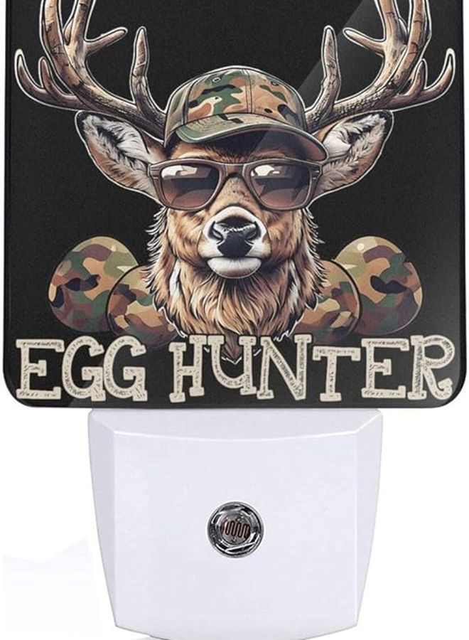 Deer Night Light With Antlers Camo Hat Sunglasses Style 5 Led Lamp For Bedroom Bathroom Hallway - Image 1